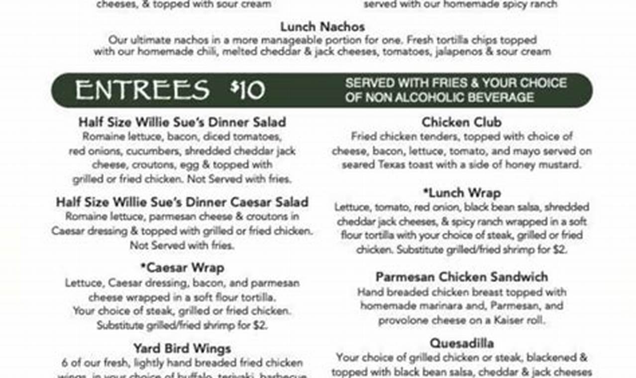 Discover Willie Sue's Food Menu: [Year] Specials & More | World’s Most Delicious Foods: Must-Try Dishes from Every Country