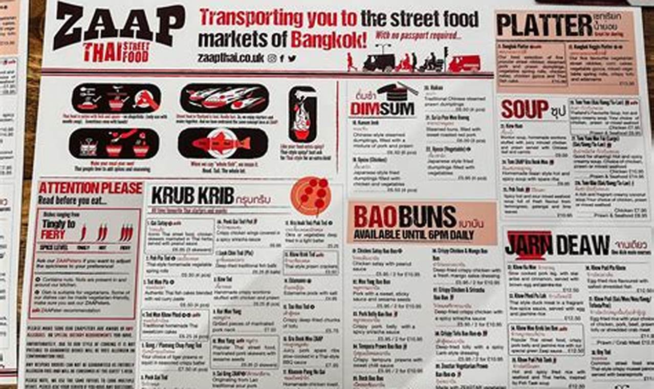 Authentic Zaap Thai Street Food Menu: Dishes & More | World’s Most Delicious Foods: Must-Try Dishes from Every Country