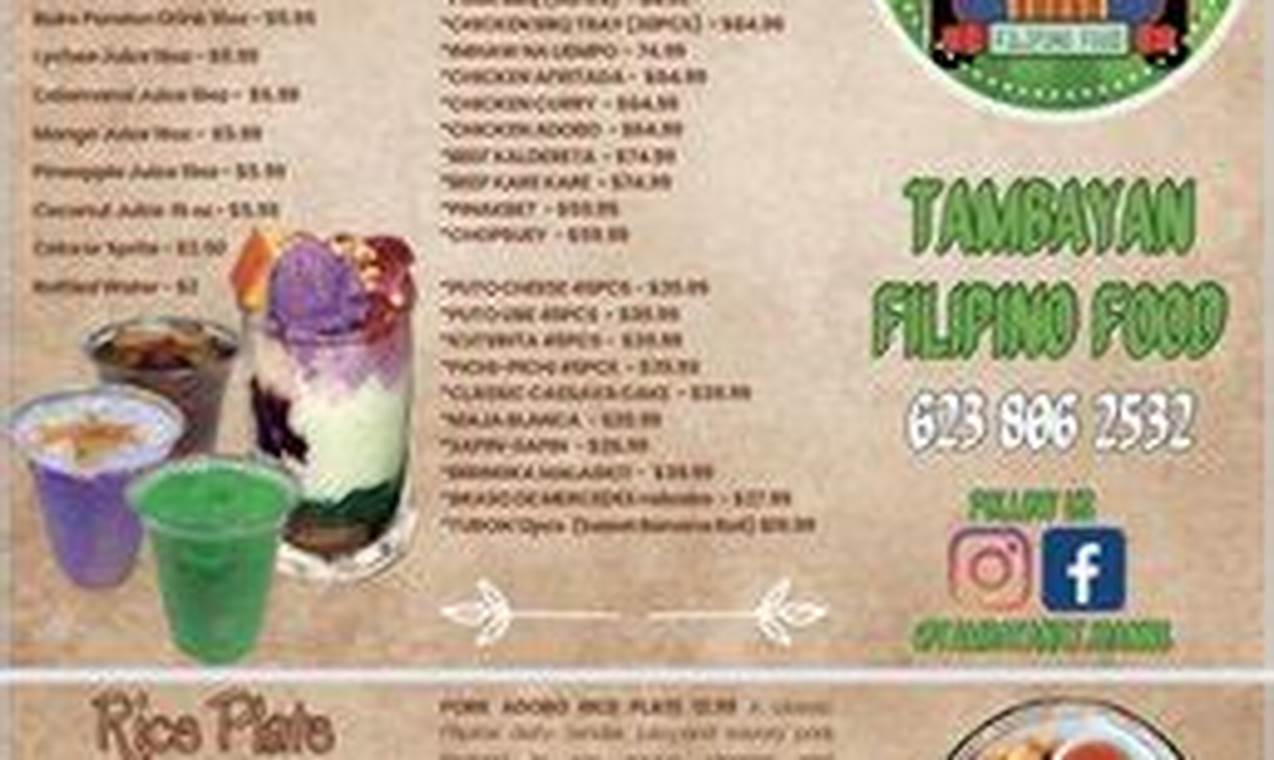 Your Tambayan: Authentic Filipino Food Menu Delights! | World’s Most Delicious Foods: Must-Try Dishes from Every Country