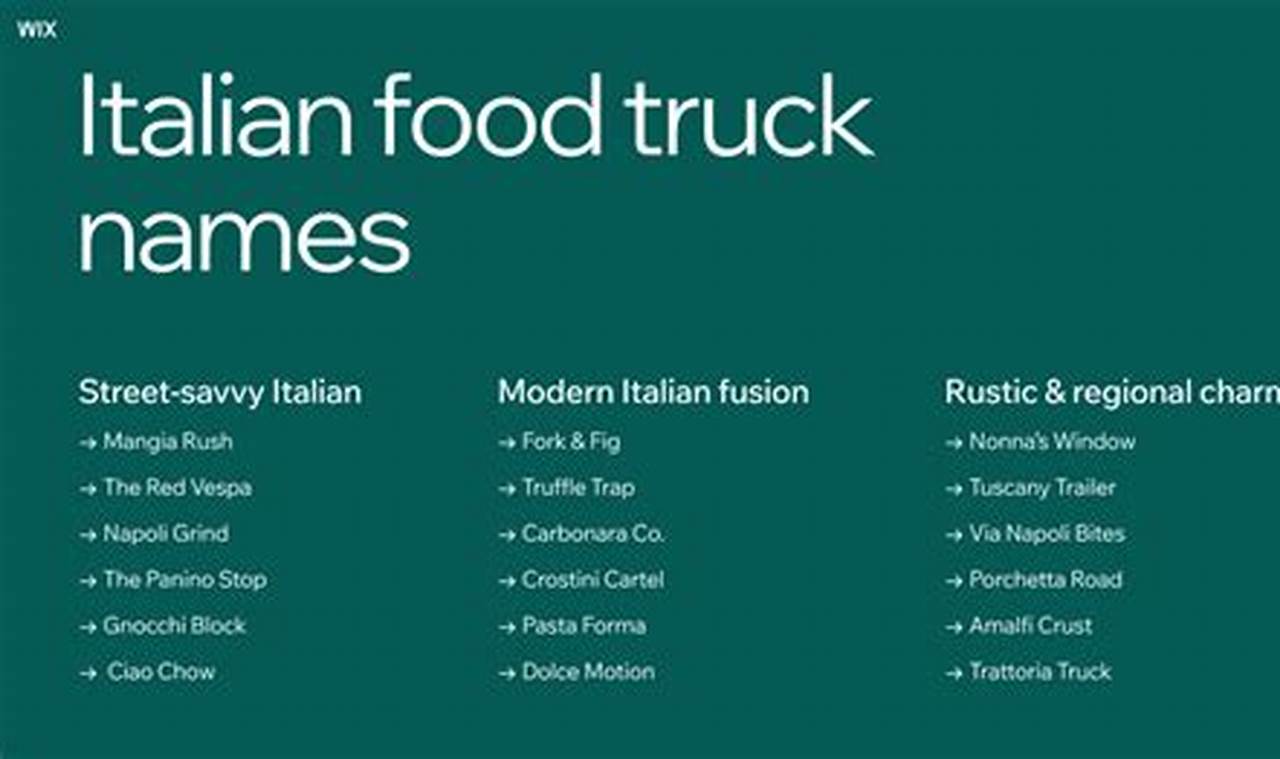 Crafting Italian Food Truck Names: Ideas & More | World’s Most Delicious Foods: Must-Try Dishes from Every Country
