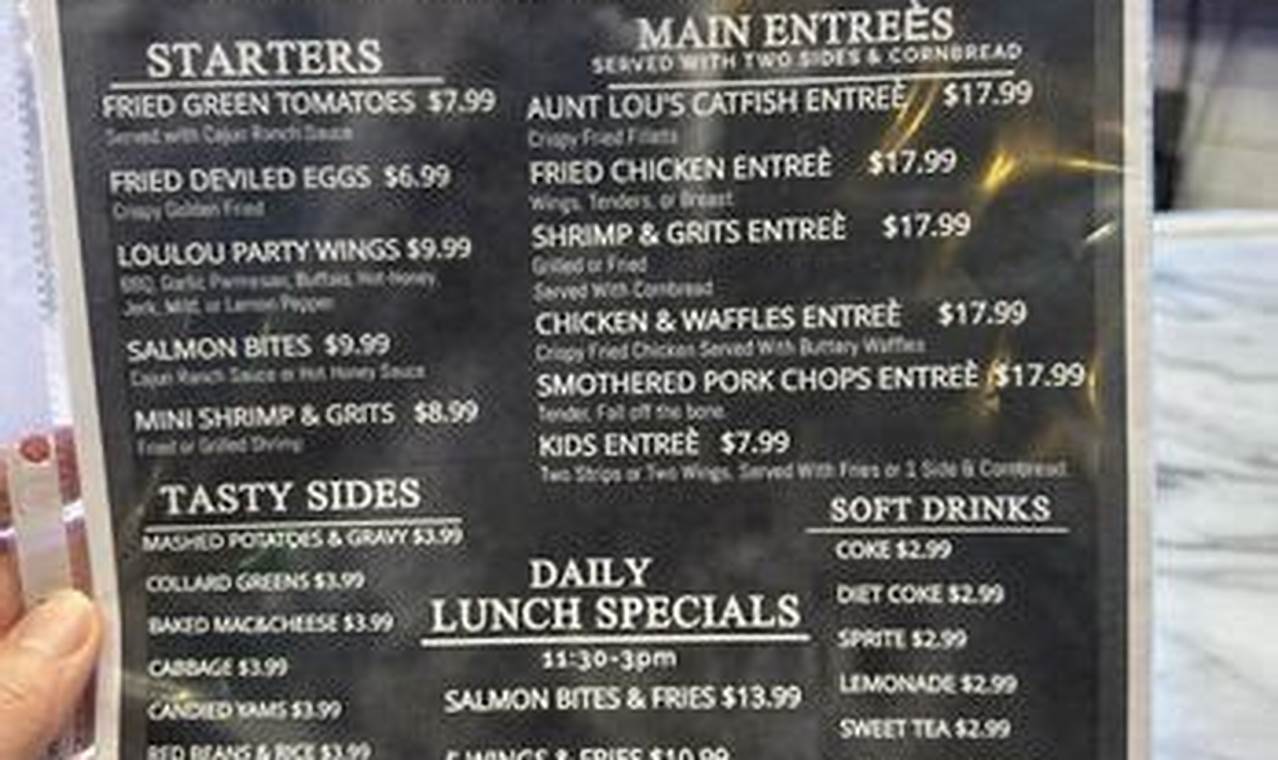 Aunt Lou's Soul Food Menu: Prices & Southern Flavors | World’s Most Delicious Foods: Must-Try Dishes from Every Country